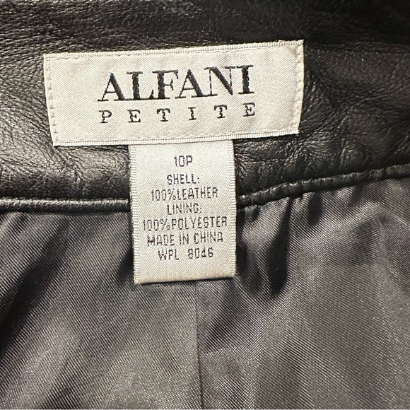 Vintage Alfani Black Leather Pants Bootcut Lined - Picture 3 of 4